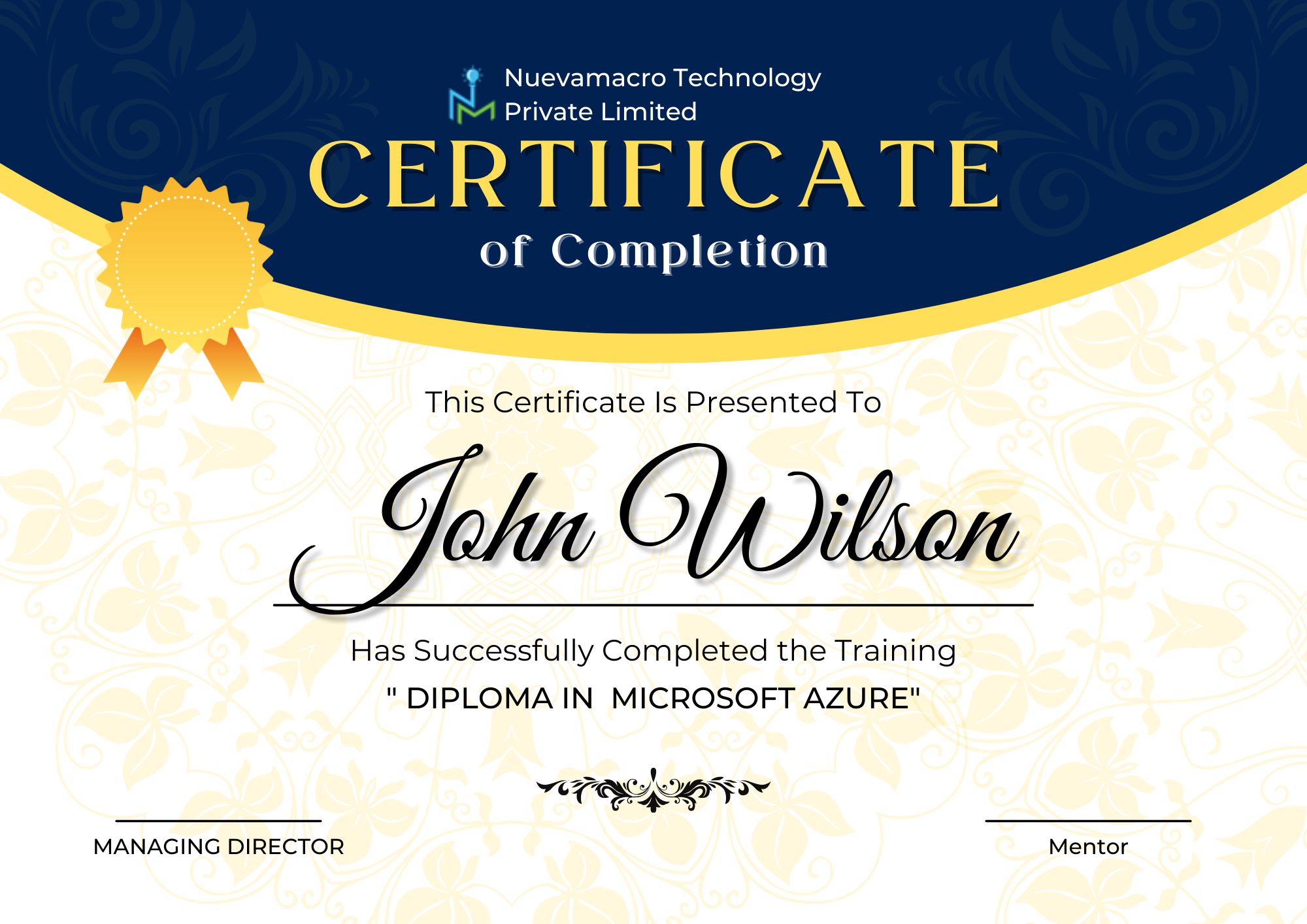 Demo completion certificate